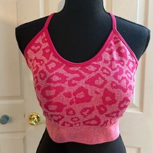 Pink Leopard Print Women's Crop Top